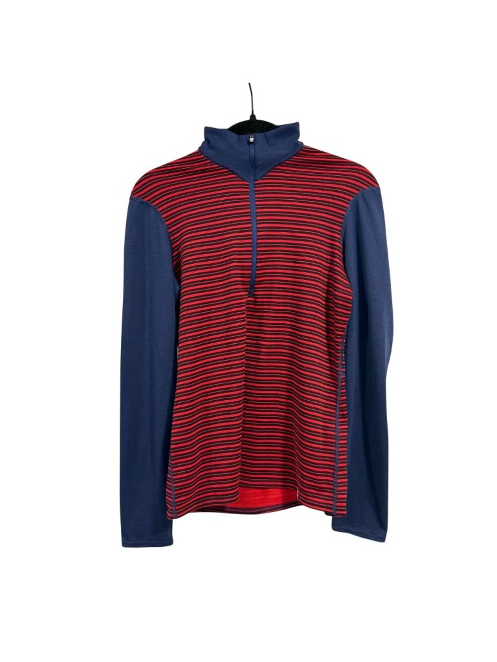 Patagonia Capilene 3 Zip Midweight Neck Top Red Blue Stripes Women's Size S
